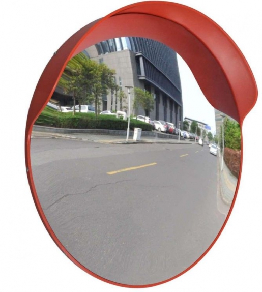 Зеркало дорожное сферическое 600 мм, с козырьком